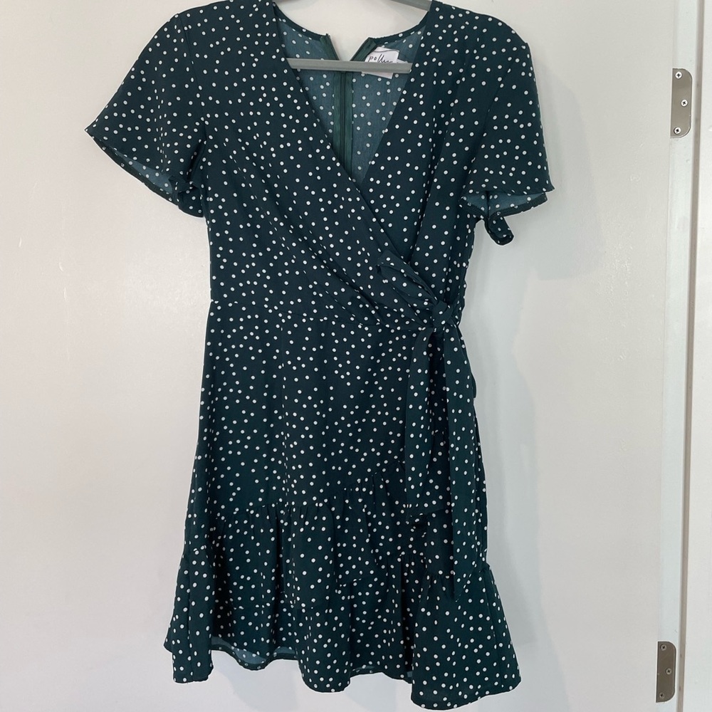 Princess Polly Green Polka Dot mini dress US 4